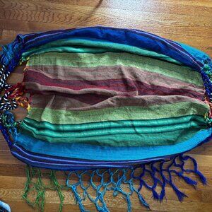 Colorful Rainbow Striped Ecuadorian Woven Hammock
